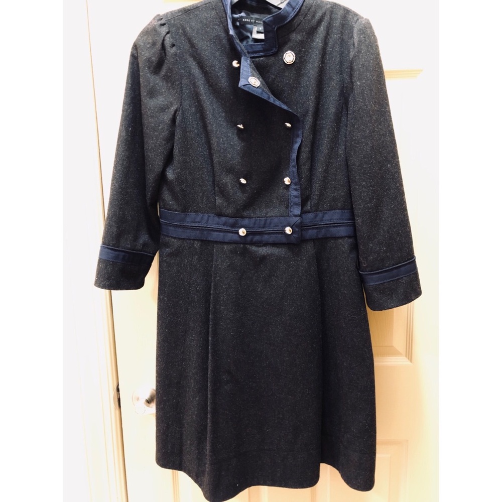 MARC BY MARC JACOBS Dark Gray Wool Military Dress